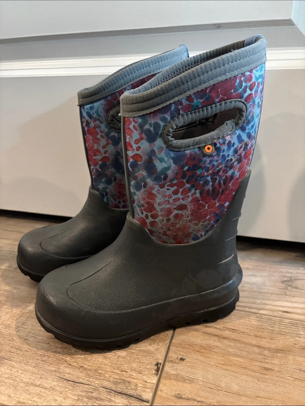 Kids Waterproof Rain/Winter -35 Boots - Multicolor Pattern Size 12